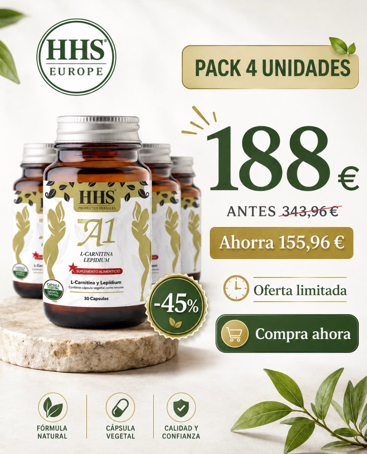 🔥 PACK X 4 UNIDADES 188,00 EUROS : ADELGAZA RÁPIDO Y SIN EXCUSAS 🔥