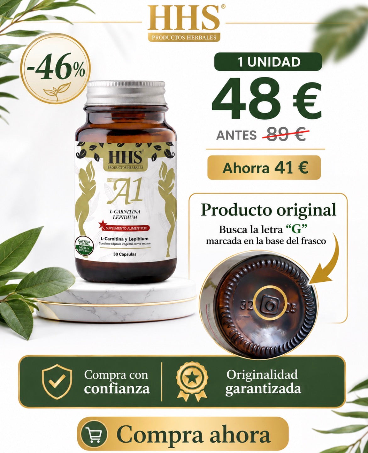 💚 HHS A1 Herbal – 1 Unidad 48€ | 2 por SOLO 96€ 💊🔥 Adelgaza Rápido y Natural , Últimas Unidades 🌿